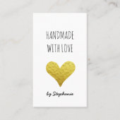 Handgemaakt met Love Gold Heart | Sociale media Visitekaartje (Voorkant)