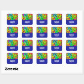 Handgemaakt met Love Groovy Peace Signs Vierkante Sticker (Vel)