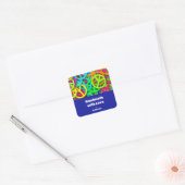 Handgemaakt met Love Groovy Peace Signs Vierkante Sticker (Envelop)