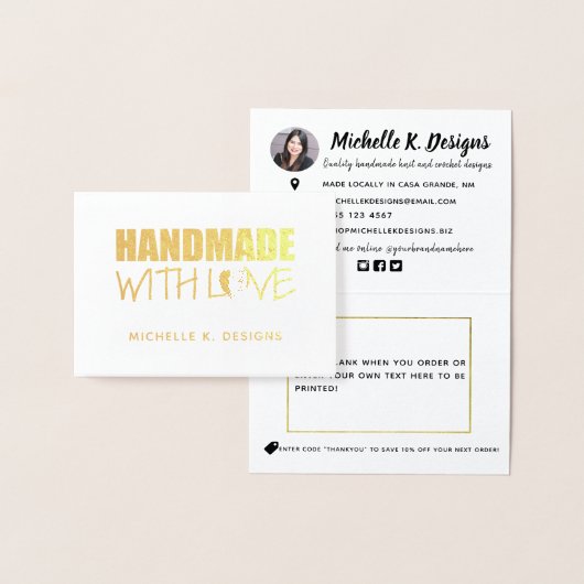 Handgemaakt met Love Handmade Shop Info Note Folie Kaarten (Display)