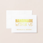 Handgemaakt met Love Handmade Shop Info Note Folie Kaarten (Voorkant met envelop)
