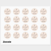 Handgemaakt met Love Heart Custom Bedrijfsnaam URL Ronde Sticker (Vel)