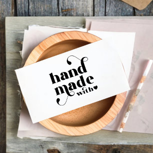 Handgemaakt met Love Heart Custom Logo   Zwart Visitekaartje