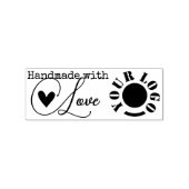 Handgemaakt met Love Heart Eenvoudig Stijlvol Logo Rubberstempel (Afrduk)