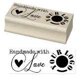 Handgemaakt met Love Heart Eenvoudig Stijlvol Logo Rubberstempel