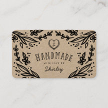 Handgemaakt met Love Heart Monogram Bloemontwerp