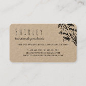 Handgemaakt met Love Heart Monogram Bloemontwerp Visitekaartje (Achterkant)