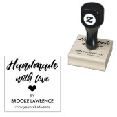 Handgemaakt met Love Heart & Name Rubberstempel (Gestempeld)