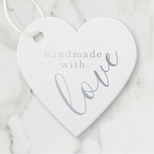 Handgemaakt met Love Heart Shaped Bedankjes Labels (Voorkant)
