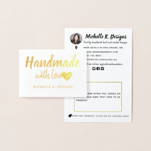 Handgemaakt met Love Heart Shop Packaging Note Folie Kaarten