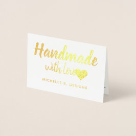 Handgemaakt met Love Heart Shop Packaging Note Folie Kaarten