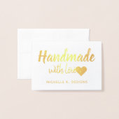 Handgemaakt met Love Heart Shop Packaging Note Folie Kaarten (Voorkant met envelop)