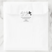 Handgemaakt met Love Hearts Script Etsy Home Craft Vierkante Sticker (Tas)