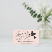 Handgemaakt met Love Hearts Script Etsy Home Craft Visitekaartje (Staand voorkant)