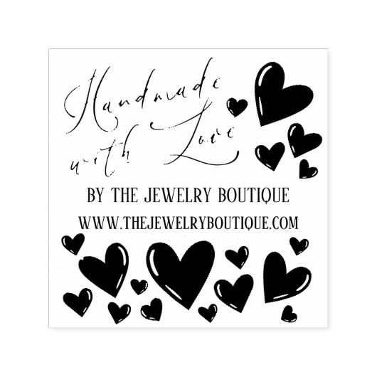 Handgemaakt met Love Hearts Script Etsy Home Craft Zelfinktende Stempel (Design)