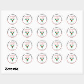 Handgemaakt met Love Holly Merry Kerstmis Ronde Sticker (Vel)