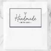 Handgemaakt met Love Home Made Crafts Koken Rechthoekige Sticker (Tas)