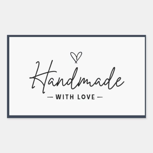 Handgemaakt met Love Home Made Crafts Koken Rechthoekige Sticker (Voorkant)