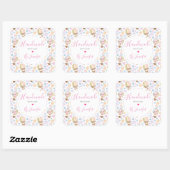 Handgemaakt met Love Hot Air Ballon Cute Pattern Vierkante Sticker (Vel)