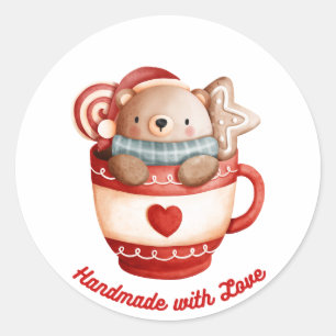 Handgemaakt met Love Kerst sticker
