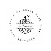 Handgemaakt met Love Knit Small Business Custom Rubberstempel (Afrduk)