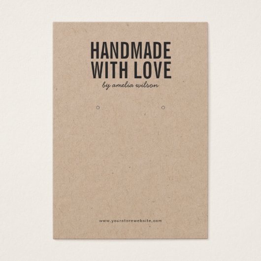 Handgemaakt met Love Kraft Earring Display Kaart (Voorkant)