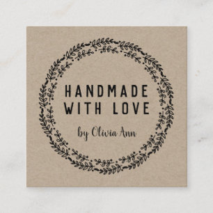 Handgemaakt met Love Kraft Etsy Home Crafter Vierkante Visitekaartje