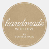 Handgemaakt met Love Kraft Paper: label voor uitvi (Voorkant)