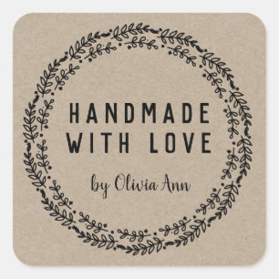 Handgemaakt met Love Kraft Personalized Sticker