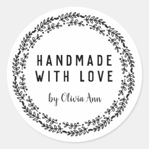 Handgemaakt met Love Laurel Persoonlijke Sticker
