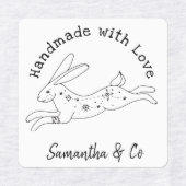 Handgemaakt met Love Magical Hare Labels (Design 2)