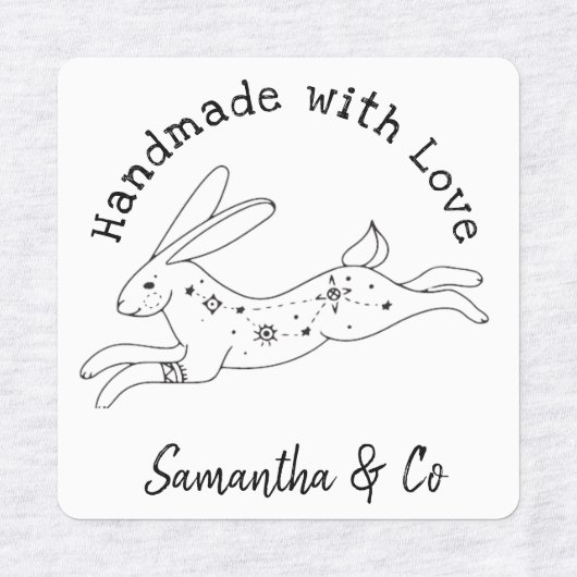 Handgemaakt met Love Magical Hare Labels (Design 2)