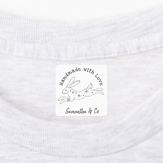 Handgemaakt met Love Magical Hare Labels (Aangebracht)