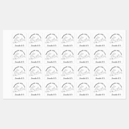 Handgemaakt met Love Magical Hare Labels (Vel)