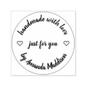 Handgemaakt met Love | Modern Heart Maker Name Zelfinktende Stempel (Design)