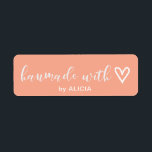 Handgemaakt met Love | Monogramlabel voor deegware Etiket<br><div class="desc">De persoonlijke producten van uw handgemaakte producten zijn voorzien van een aantal prachtige pastelgepersonaliseerde stickers met een whimsical custom script, "handmade with love", en uw eigen monogram. Bekijk onze winkel voor een handgemaakt met collectie uit liefde en nog veel meer objecten die er zijn om er zeker van te zijn...</div>