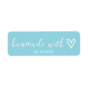 Handgemaakt met Love Monogramlabel voor deegware Etiket