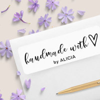 Handgemaakt met Love | Monogramlabel voor deegware