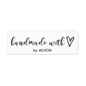 Handgemaakt met Love | Monogramlabel voor deegware Etiket (Voorkant)
