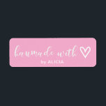 Handgemaakt met Love | Monogramlabel voor deegware Etiket<br><div class="desc">De persoonlijke producten van uw handgemaakte producten zijn voorzien van een aantal prachtige pastelgepersonaliseerde stickers met een whimsical custom script, "handmade with love", en uw eigen monogram. Bekijk onze winkel voor een handgemaakt met collectie uit liefde en nog veel meer objecten die er zijn om er zeker van te zijn...</div>