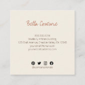 Handgemaakt met Love Oversized Typography Cream Vierkante Visitekaartje (Achterkant)