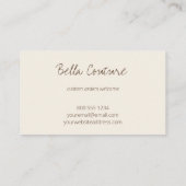 Handgemaakt met Love Oversized Typography Cream Visitekaartje (Achterkant)