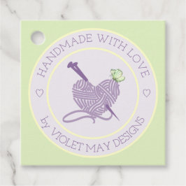 Handgemaakt met Love Pastel Heart Yarn Fiber Label