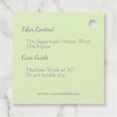 Handgemaakt met Love Pastel Heart Yarn Fiber Label (Achterkant)