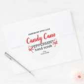 Handgemaakt met Love Peppermint Sugar Scrub Editab Ronde Sticker (Envelop)