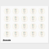 Handgemaakt met Love Pink & Blue Flower Bouquet Ronde Sticker (Vel)