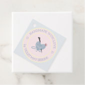 Handgemaakt met Love Pink en Blue Yarn Craft Bedankjes Labels (In situ)