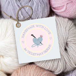 Handgemaakt met Love Pink en Blue Yarn Craft Bedankjes Labels