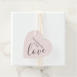 Handgemaakt met Love Pink Heart Bedankjes Labels