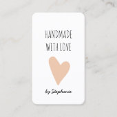 Handgemaakt met Love Pink Heart | QR-code en socia Visitekaartje (Voorkant)